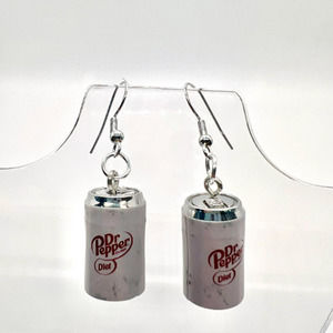 Diet Dr Pepper Earrings - Food Earrings - Drink Can Earrings